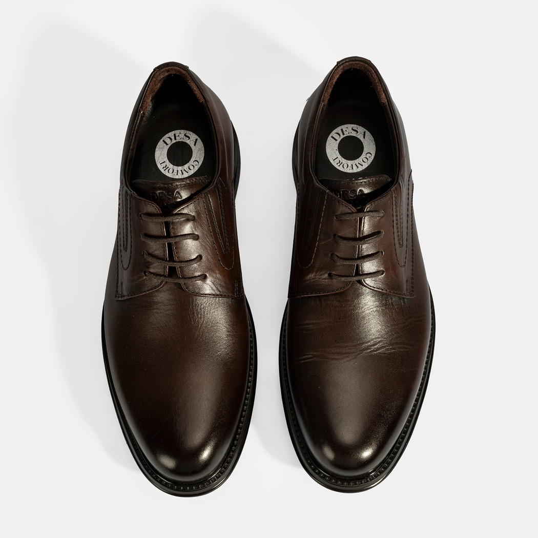 Erkek Kahve DesaComfort Klasik Deri Ayakkabı