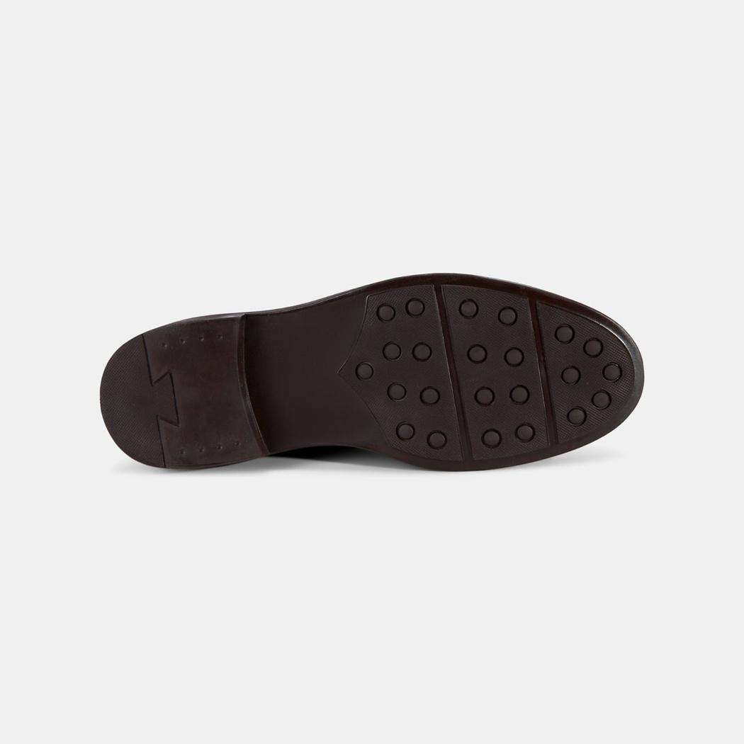 Erkek Kahve Lastik Detaylı Deri Bot