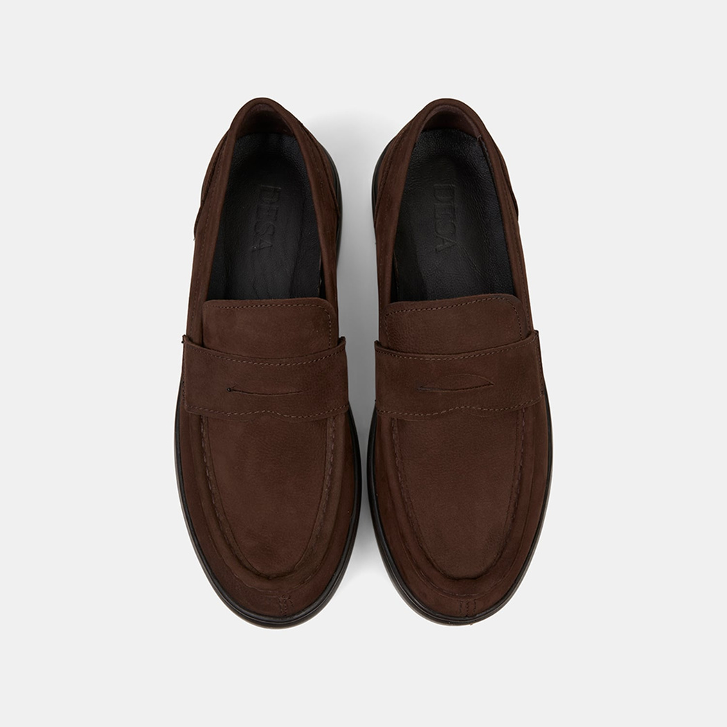 Erkek Kahve Nubuk Deri Loafer