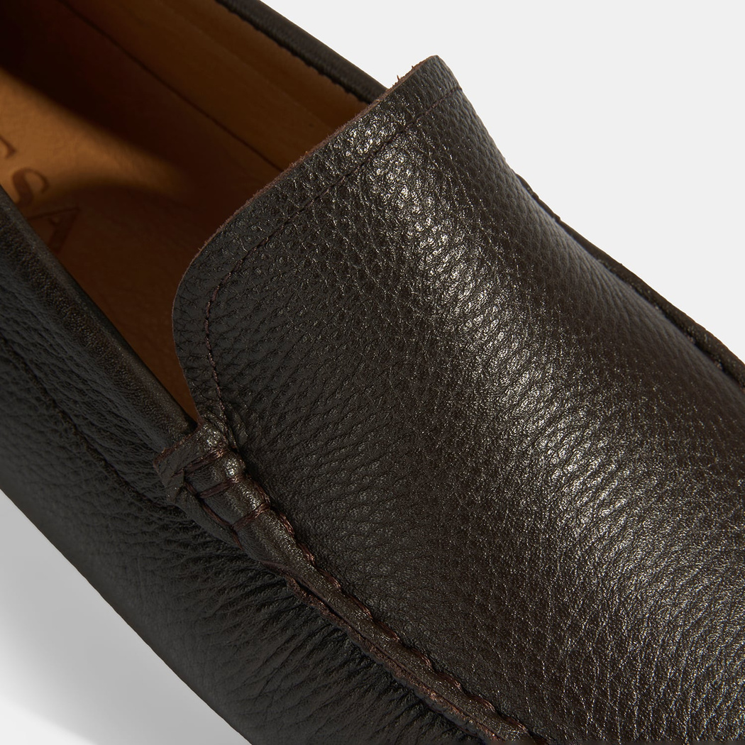 Erkek Kahve Slip-On Deri Loafer