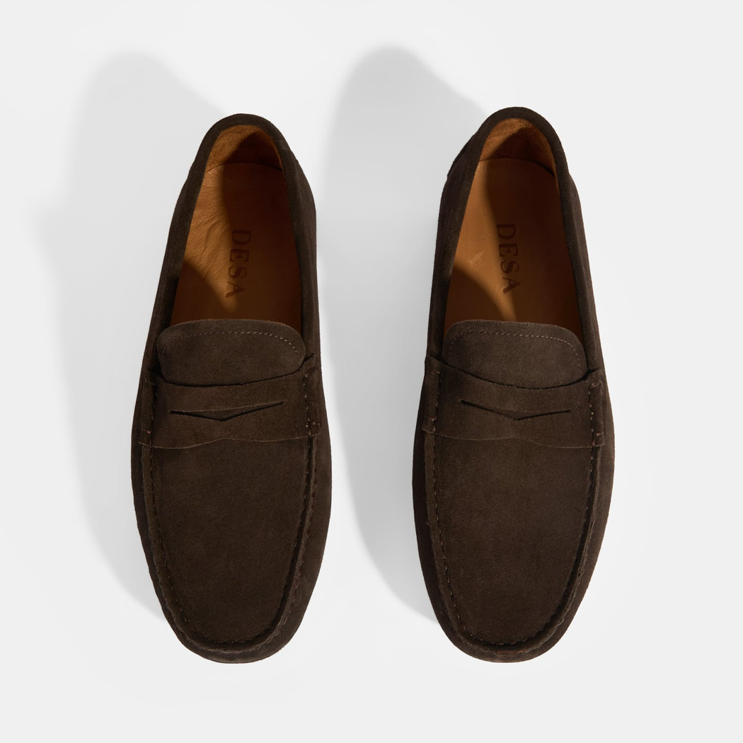 Erkek Kahve Slip-On Süet Loafer