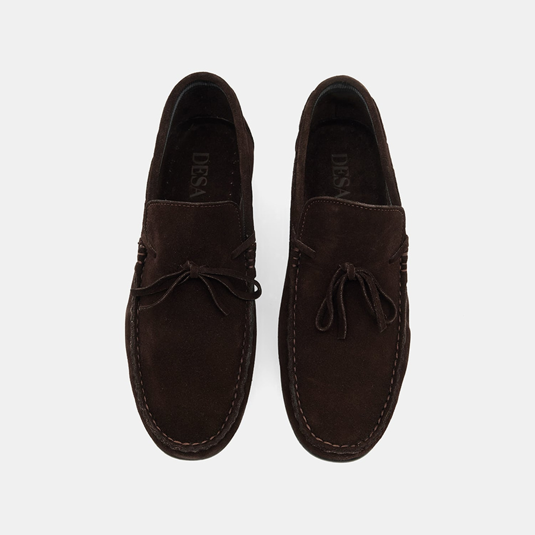 Erkek Kahverengi Bağcık Detaylı Süet Loafer