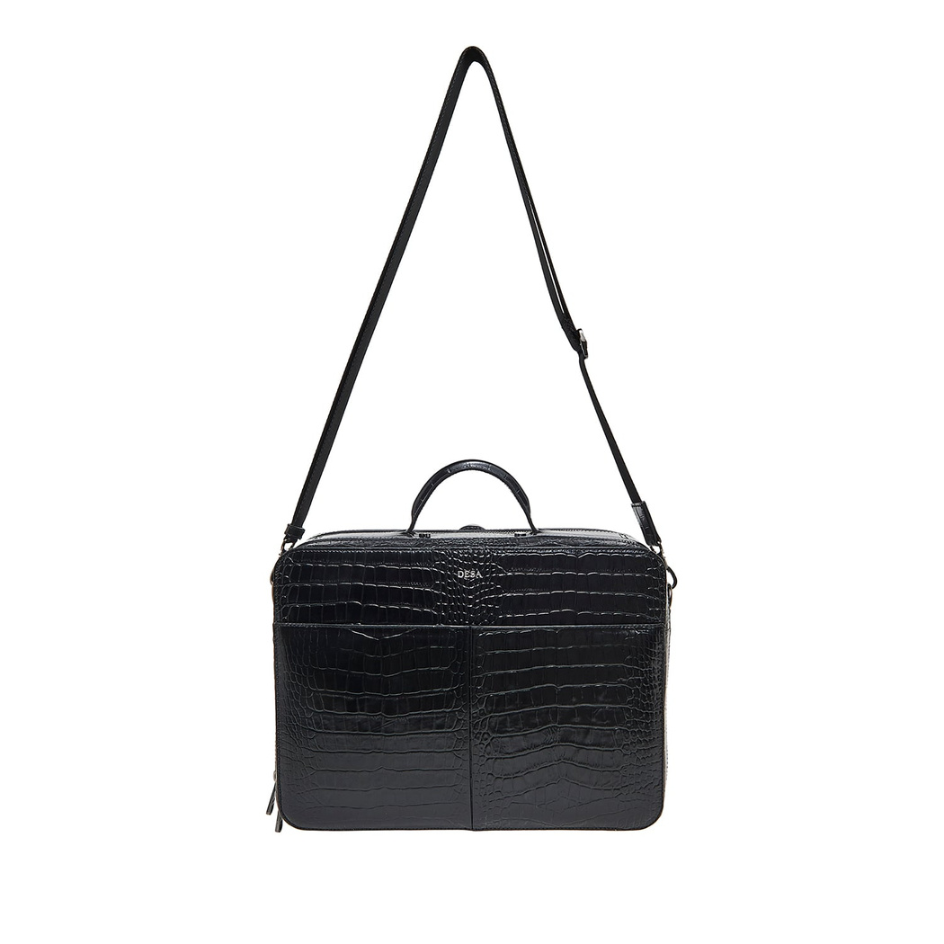 Erkek Kroko Baskılı Deri Evrak Çantası