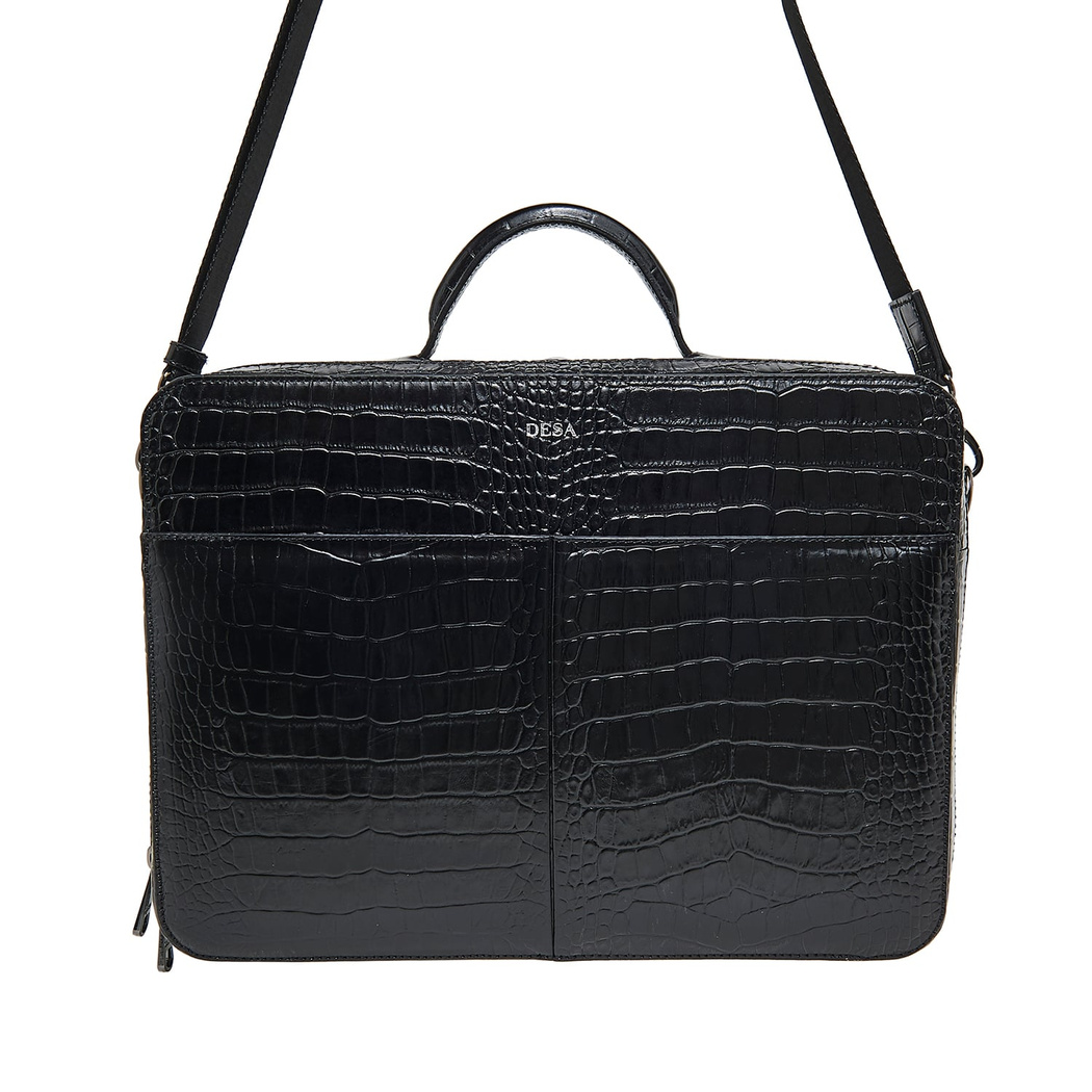 Erkek Kroko Baskılı Deri Evrak Çantası