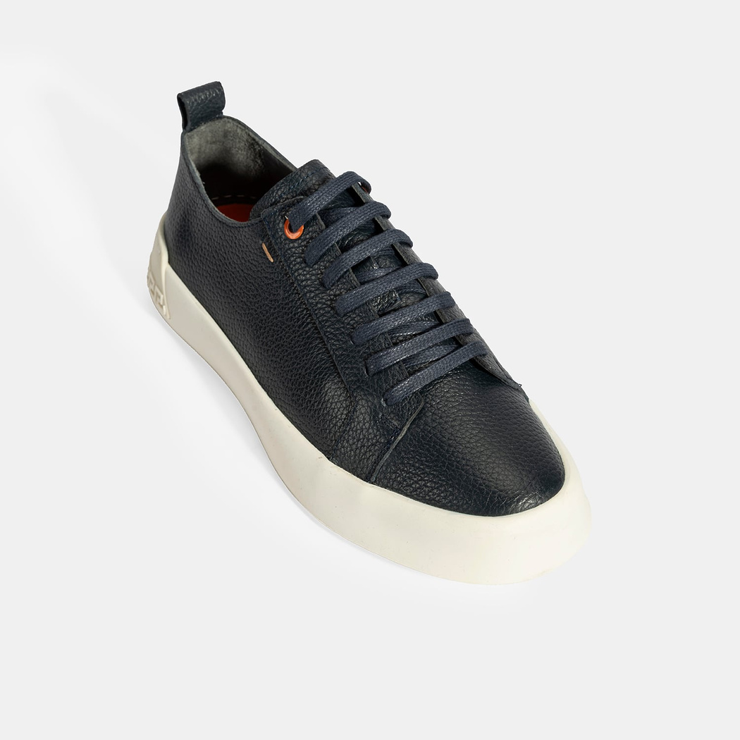 Erkek Lacivert Bağcıklı Deri Günlük Ayakkabı