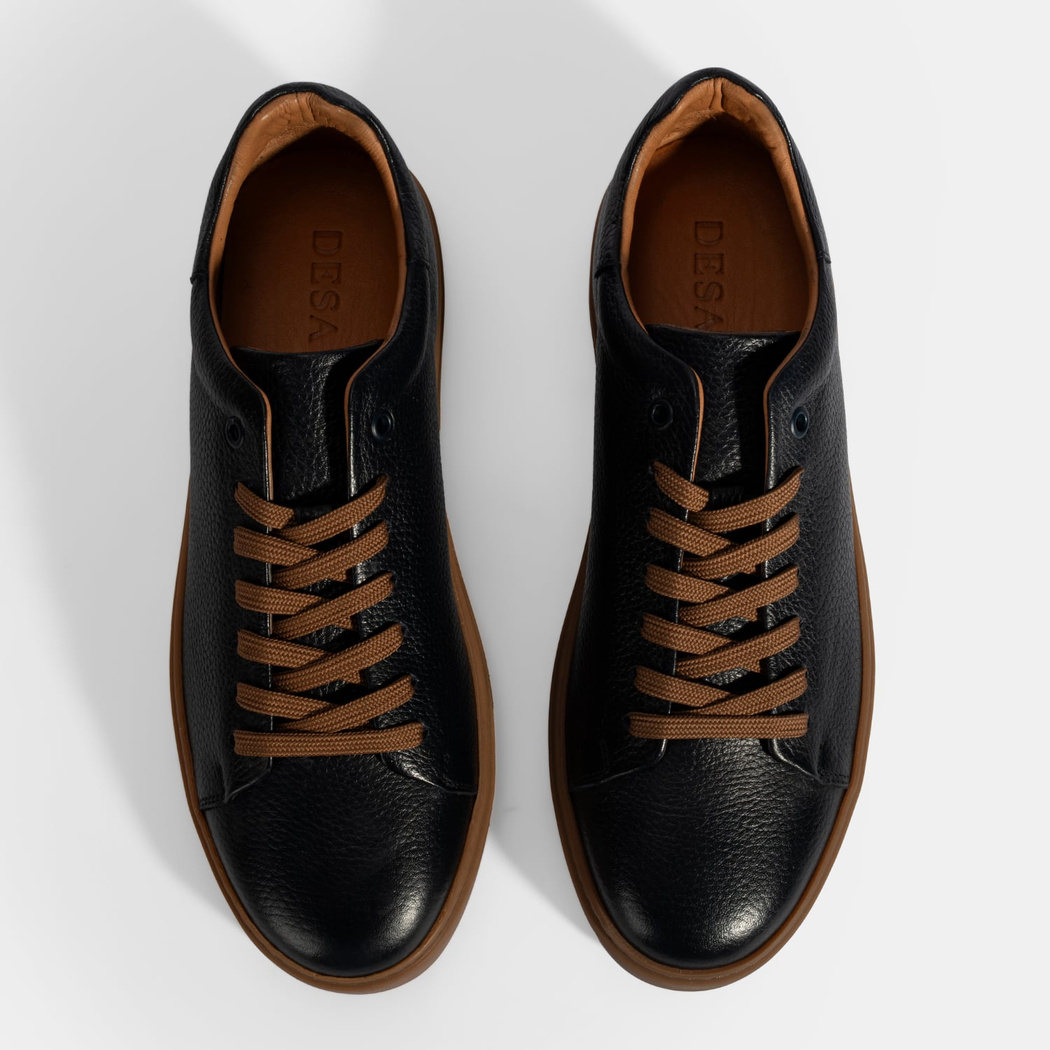 Erkek Lacivert Bağcıklı Deri Günlük Ayakkabı