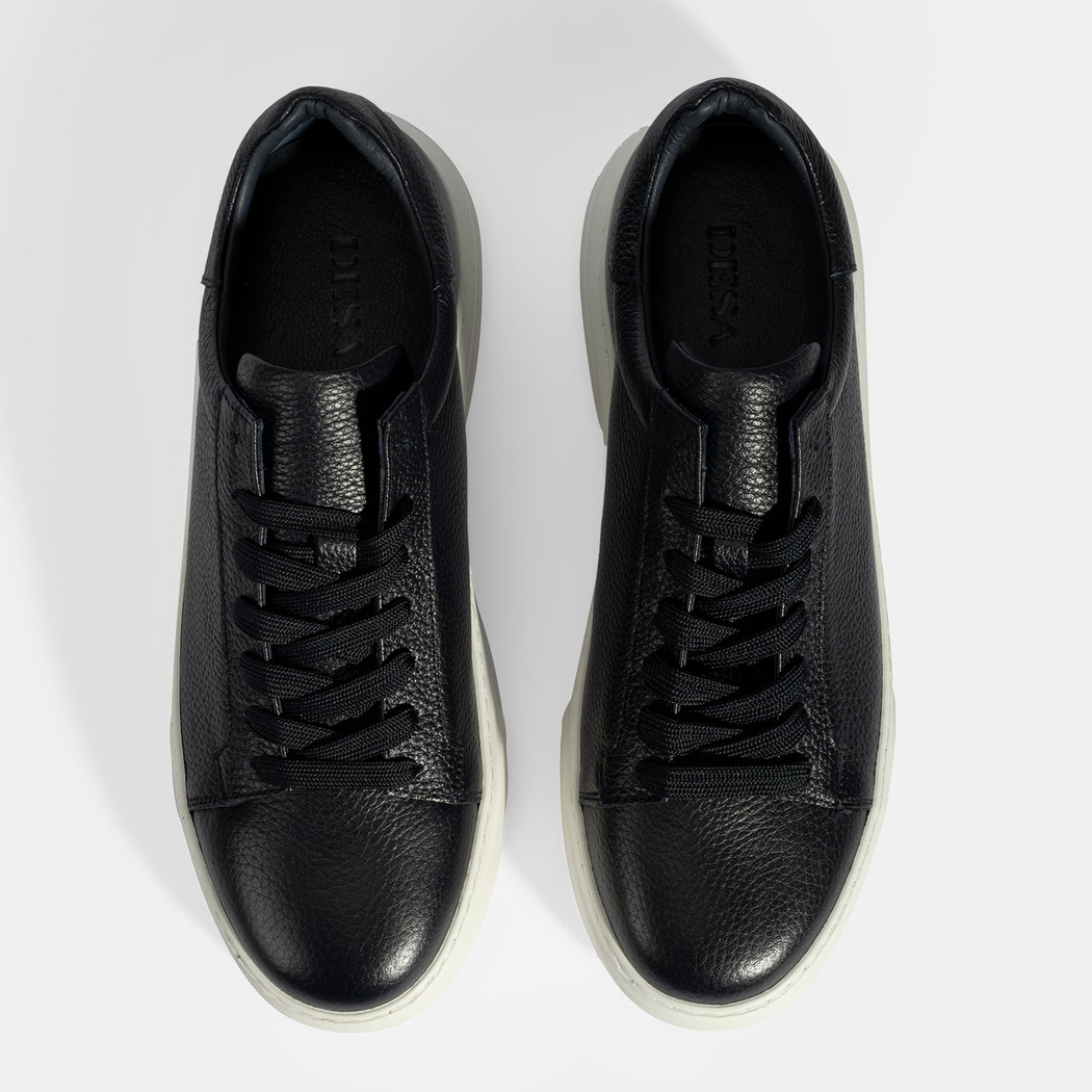 Erkek Lacivert Bağcıklı Deri Günlük Ayakkabı