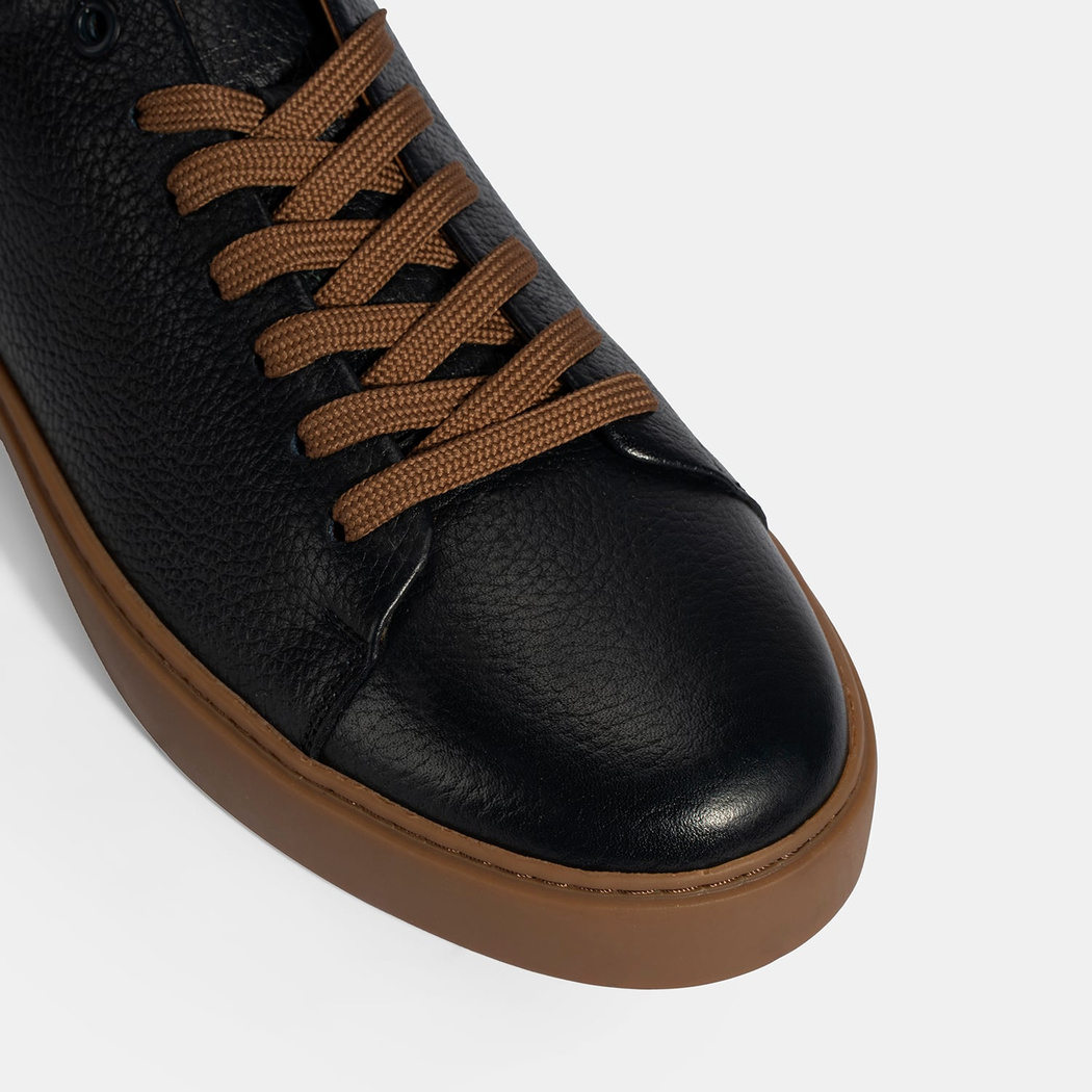 Erkek Lacivert Bağcıklı Deri Günlük Ayakkabı