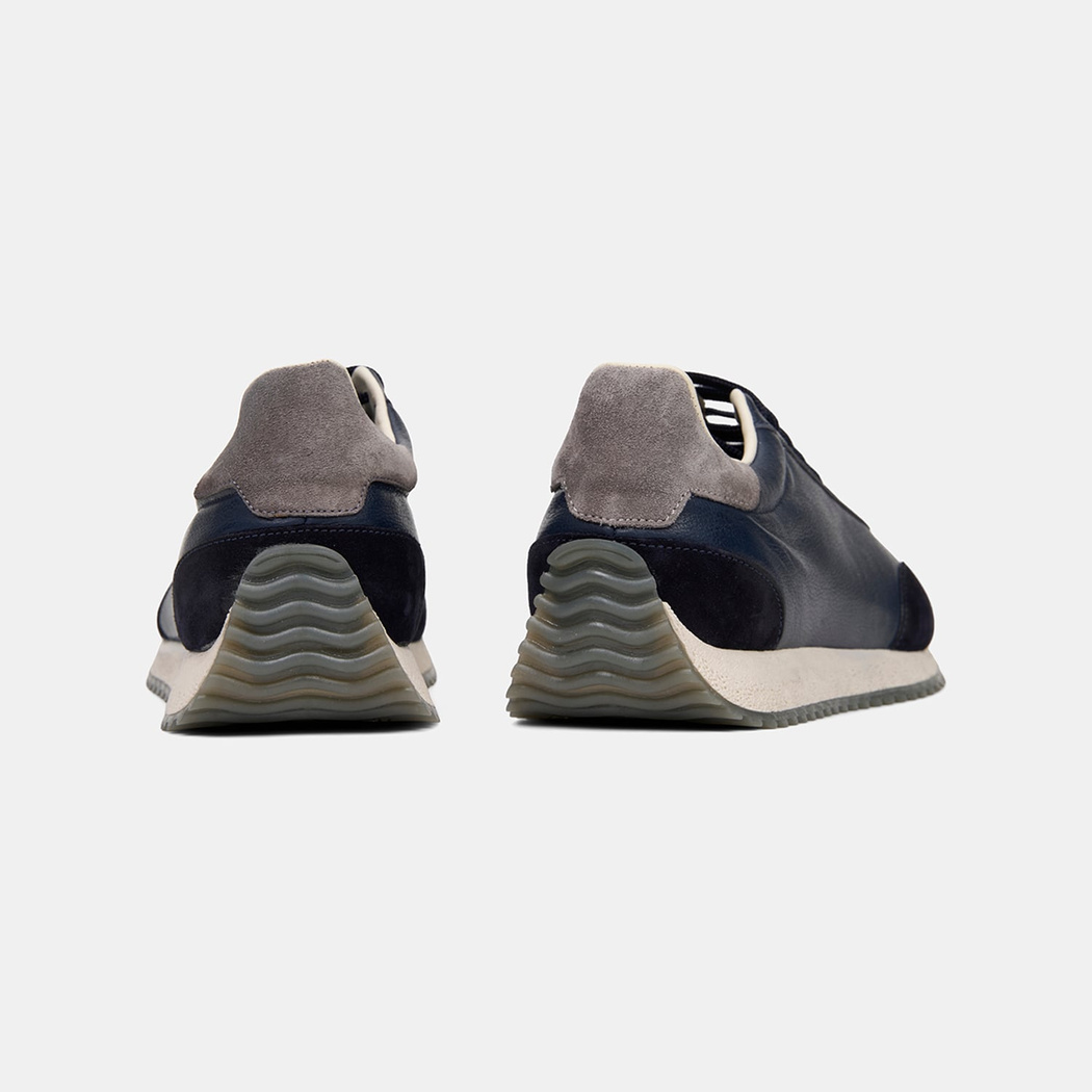 Erkek Lacivert Bağcıklı Deri Spor Ayakkabı