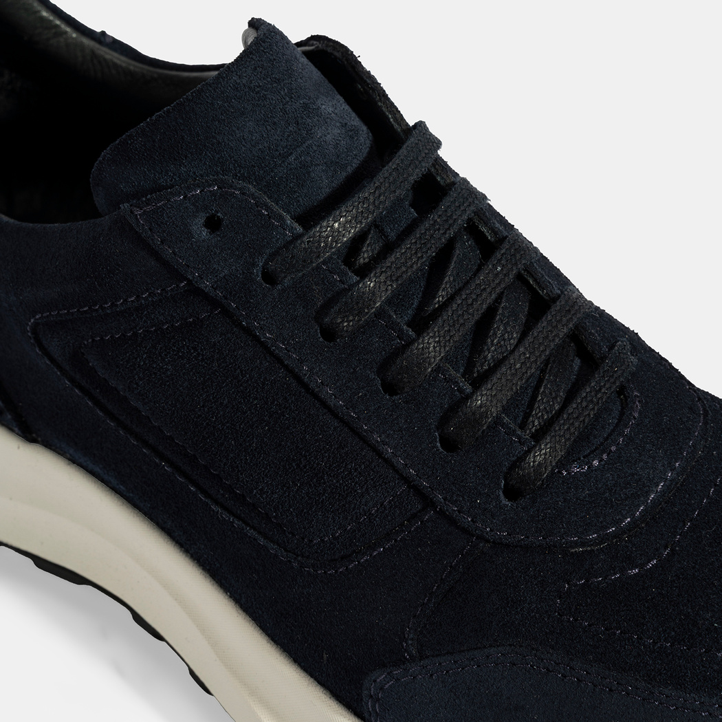 Erkek Lacivert Bağcıklı Süet Spor Ayakkabı