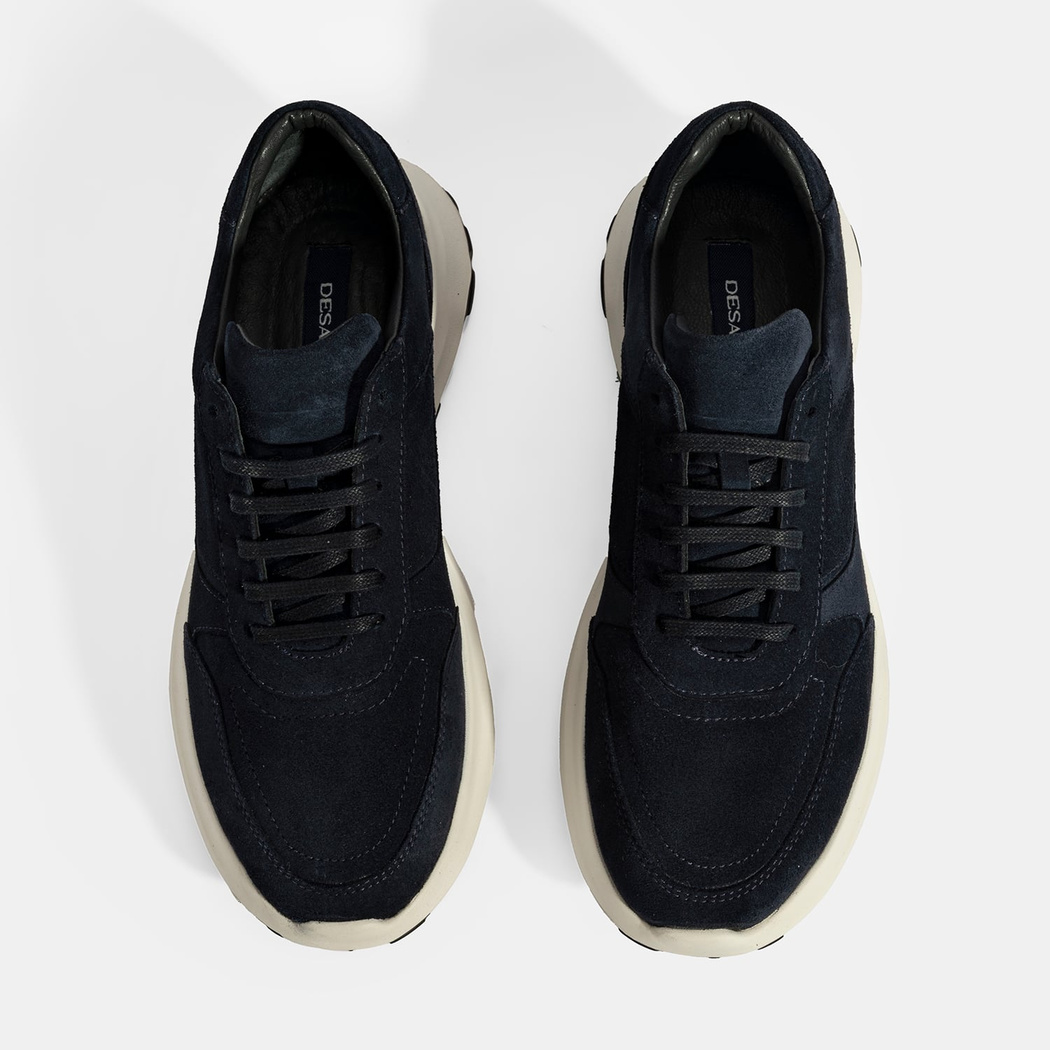 Erkek Lacivert Bağcıklı Süet Spor Ayakkabı