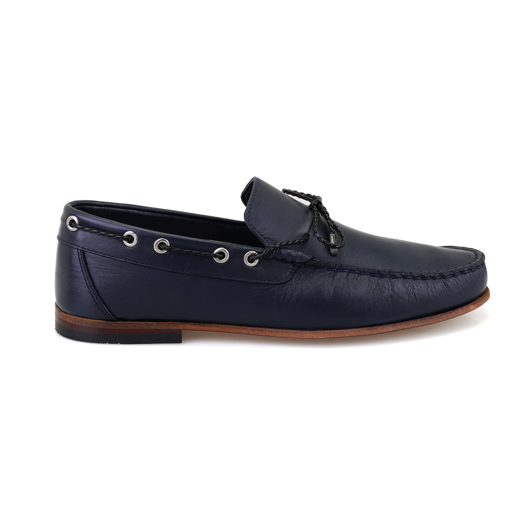 Erkek Lacivert Deri Loafer