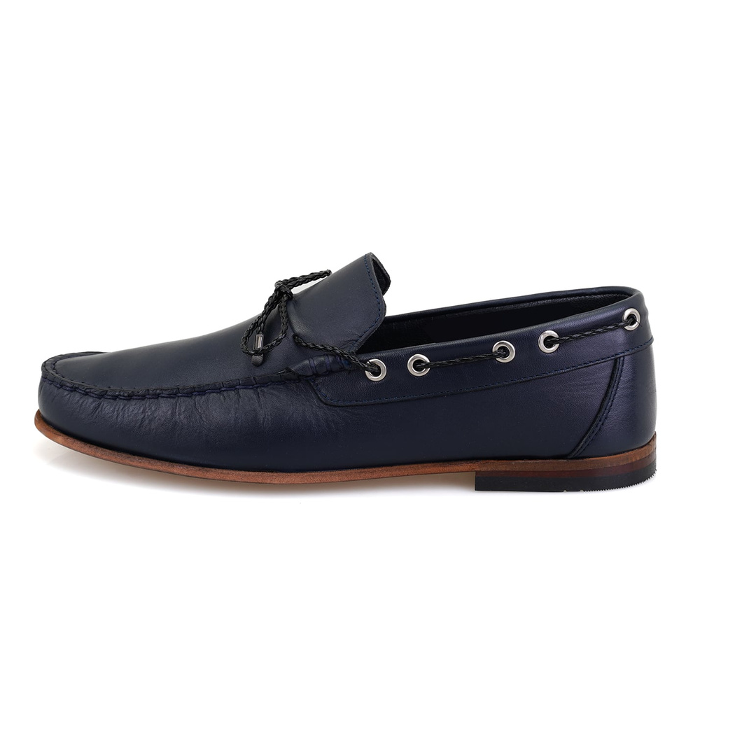 Erkek Lacivert Deri Loafer