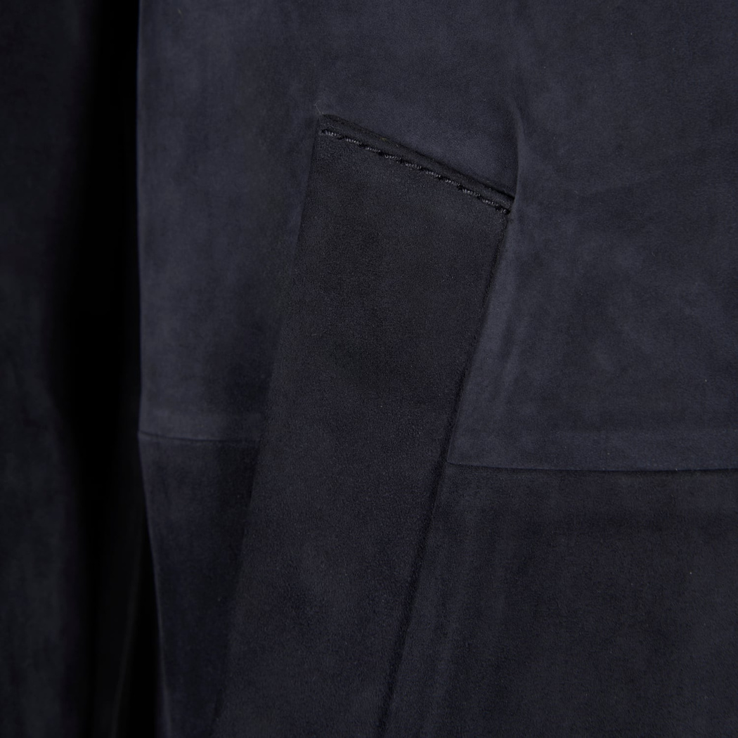 Erkek Lacivert Gömlek Yaka Süet Ceket