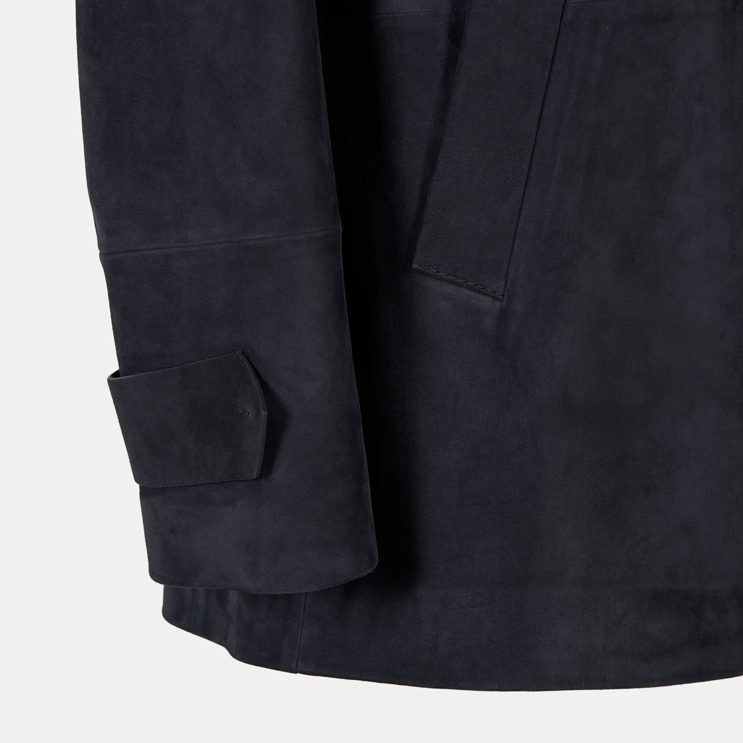 Erkek Lacivert Gömlek Yaka Süet Ceket