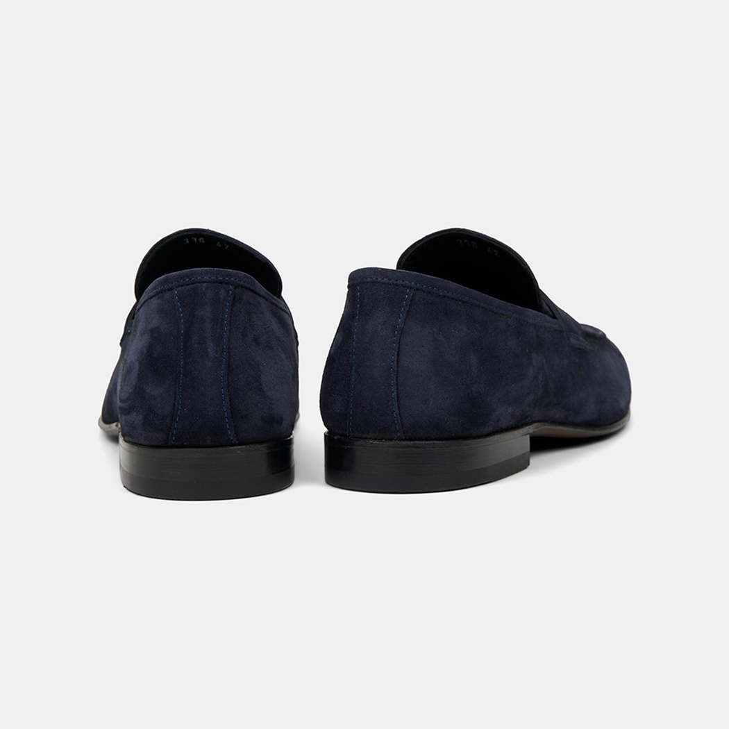 Erkek Lacivert Klasik Süet Loafer