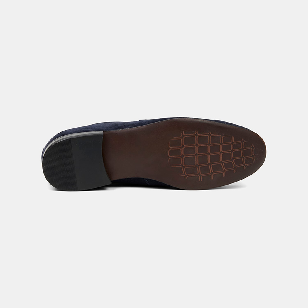 Erkek Lacivert Klasik Süet Loafer