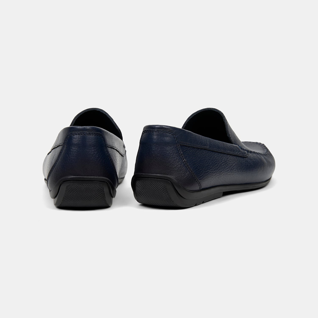 Erkek Lacivert Püskül Detaylı Deri Loafer