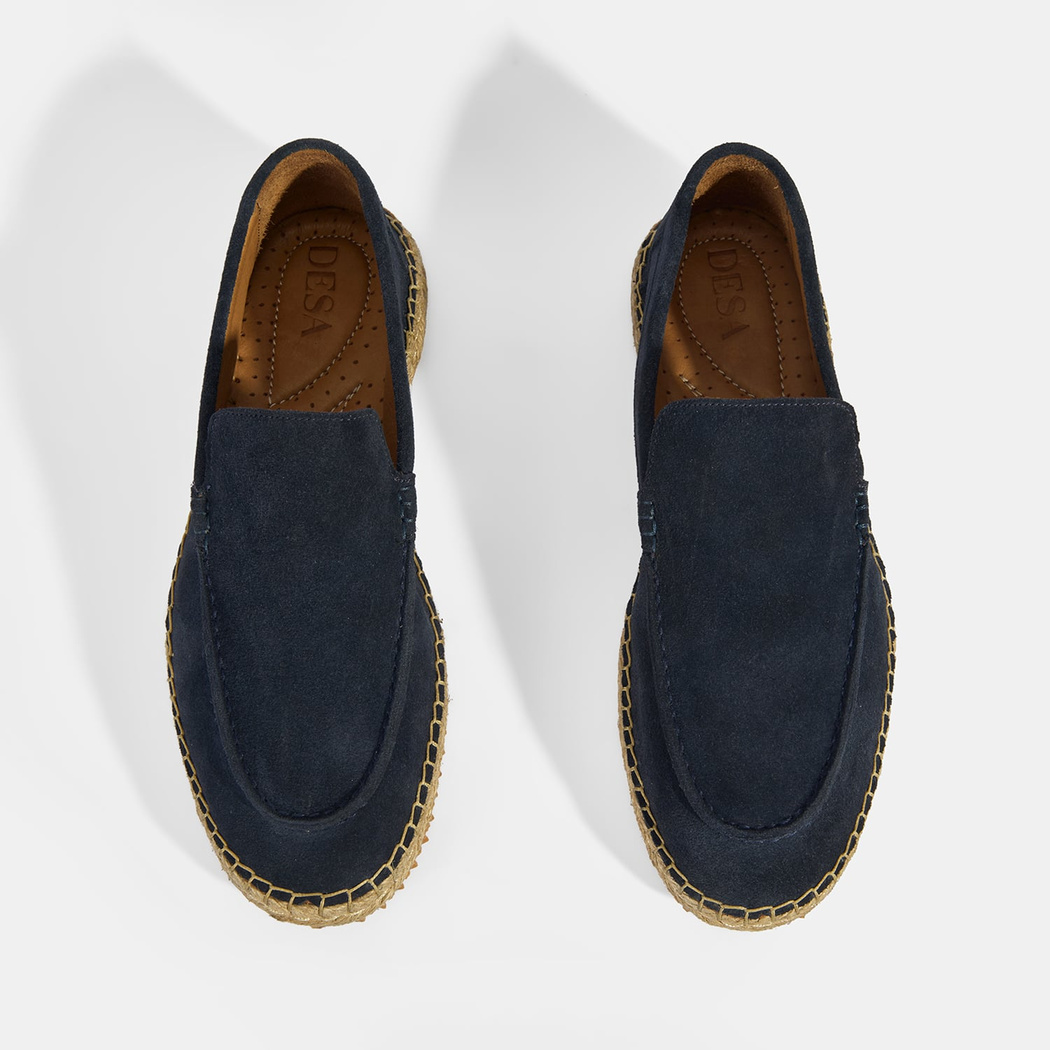 Erkek Lacivert Slip-On Süet Espadril 