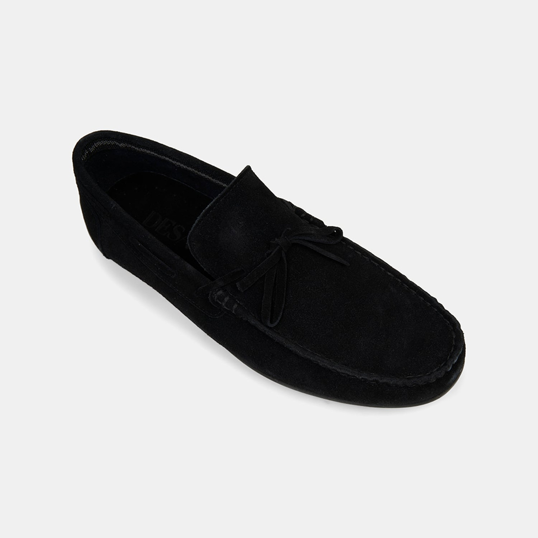 Erkek Siyah Bağcık Detaylı Süet Loafer