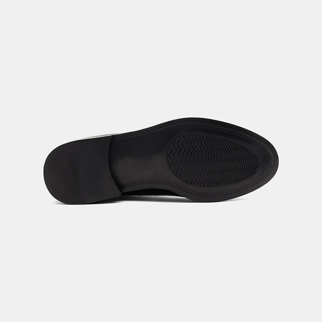 Erkek Siyah Bağcıklı Brogue Klasik Deri Ayakkabı