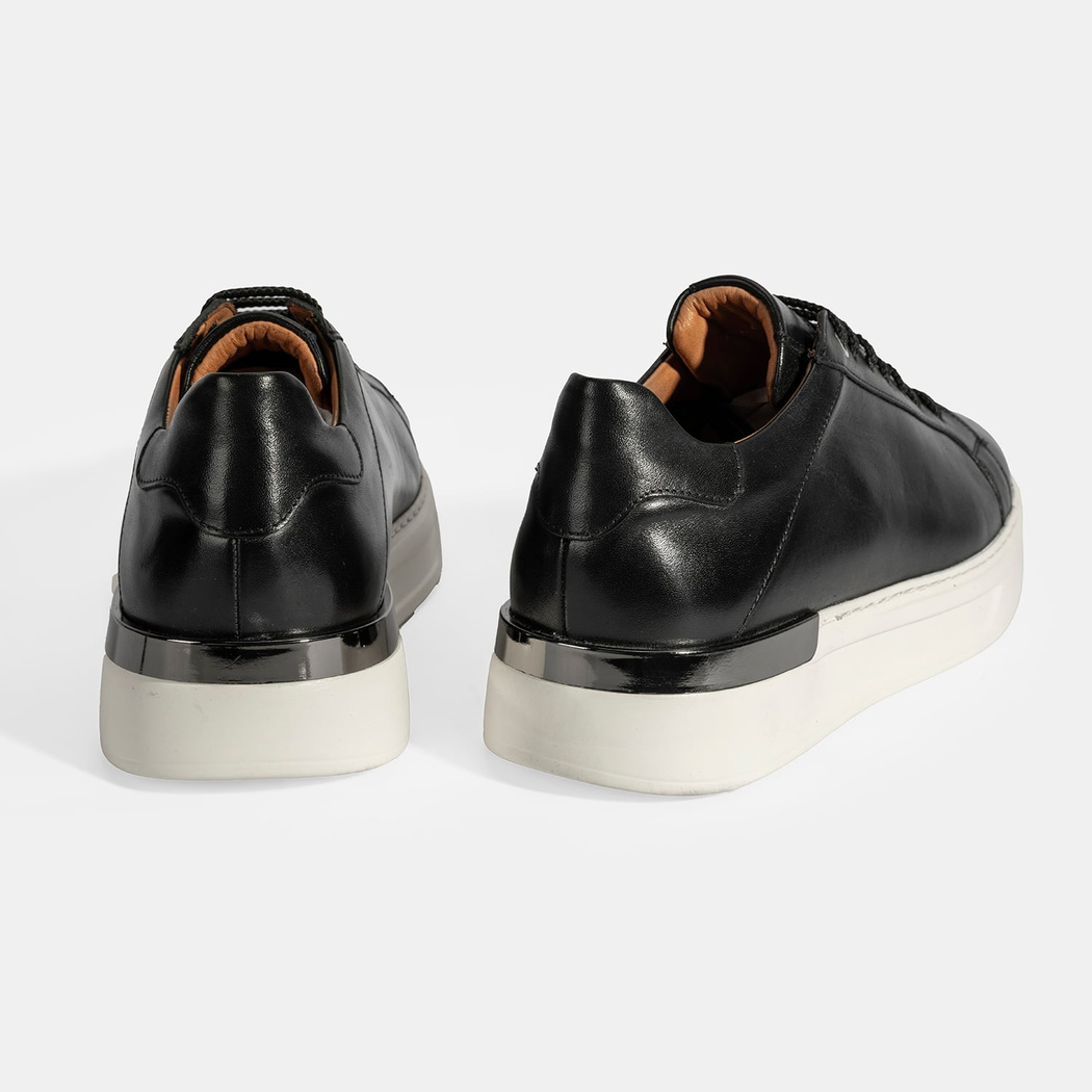 Erkek Siyah Bağcıklı Deri Günlük Ayakkabı