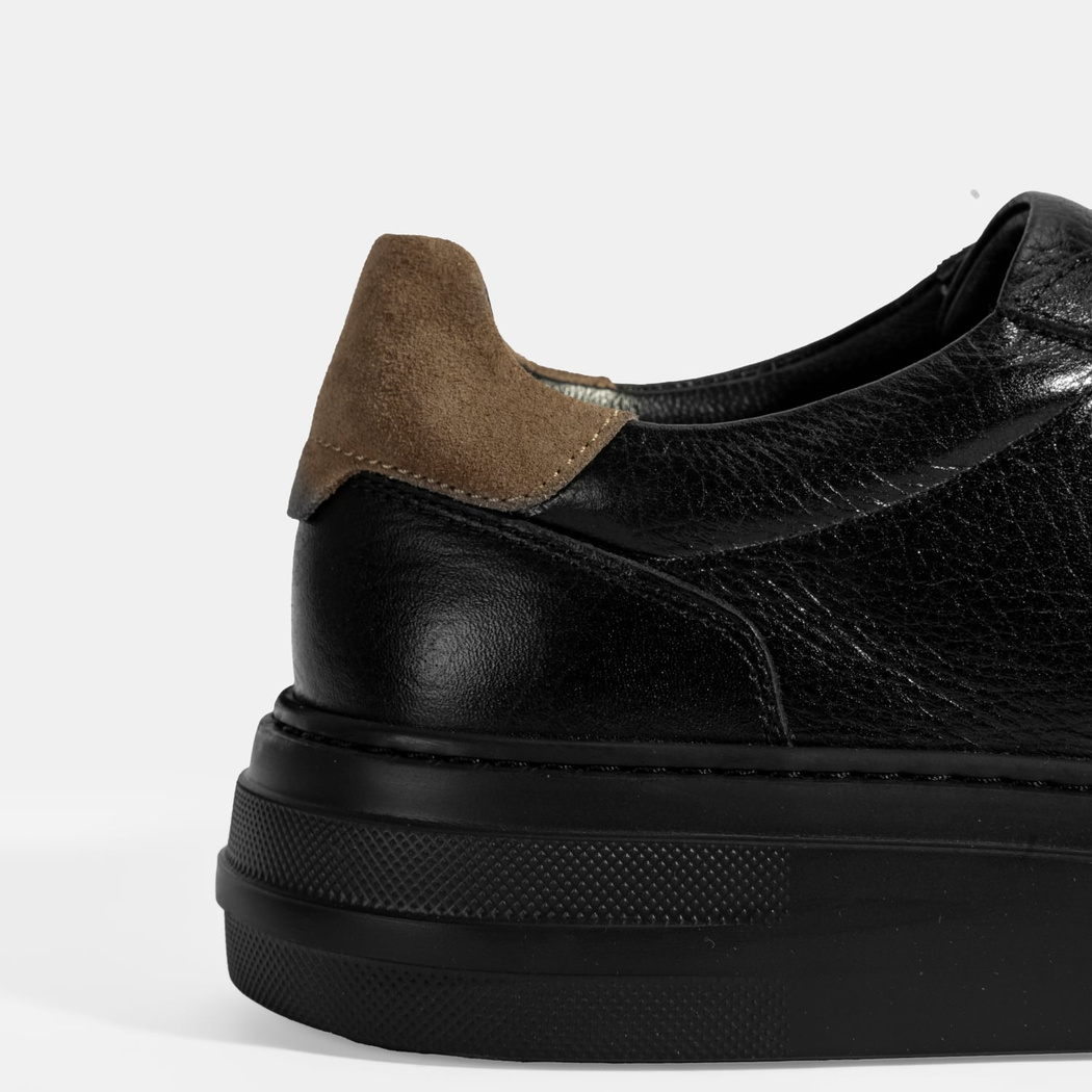 Erkek Siyah Bağcıklı Deri Günlük Ayakkabı