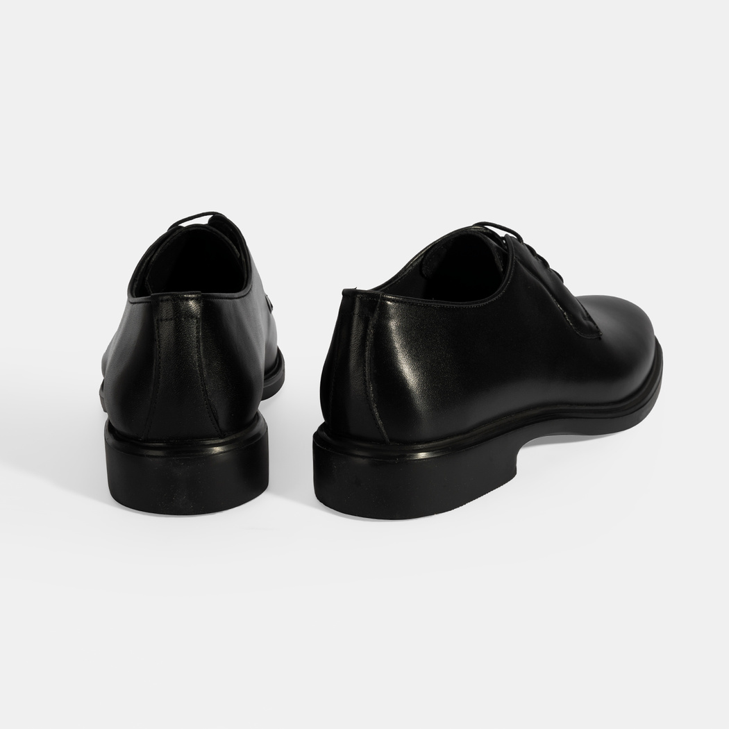 Erkek Siyah Bağcıklı Deri Klasik Ayakkabı