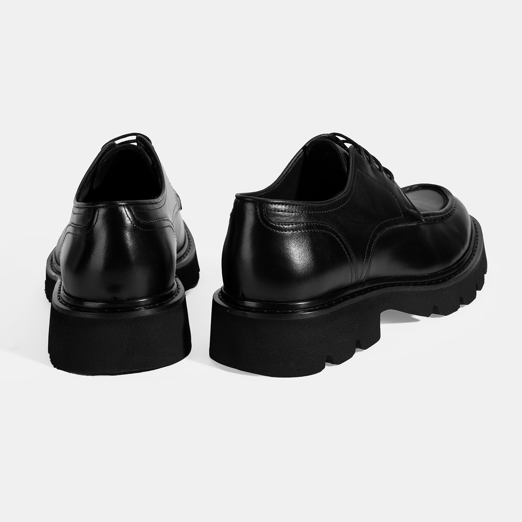 Erkek Siyah Bağcıklı Deri Klasik Ayakkabı