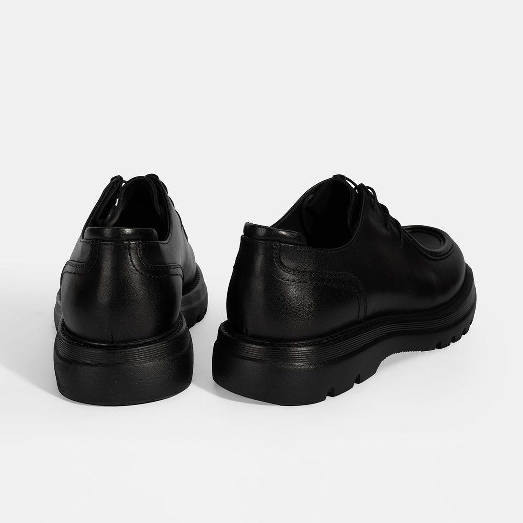 Erkek Siyah Bağcıklı Deri Klasik Ayakkabı