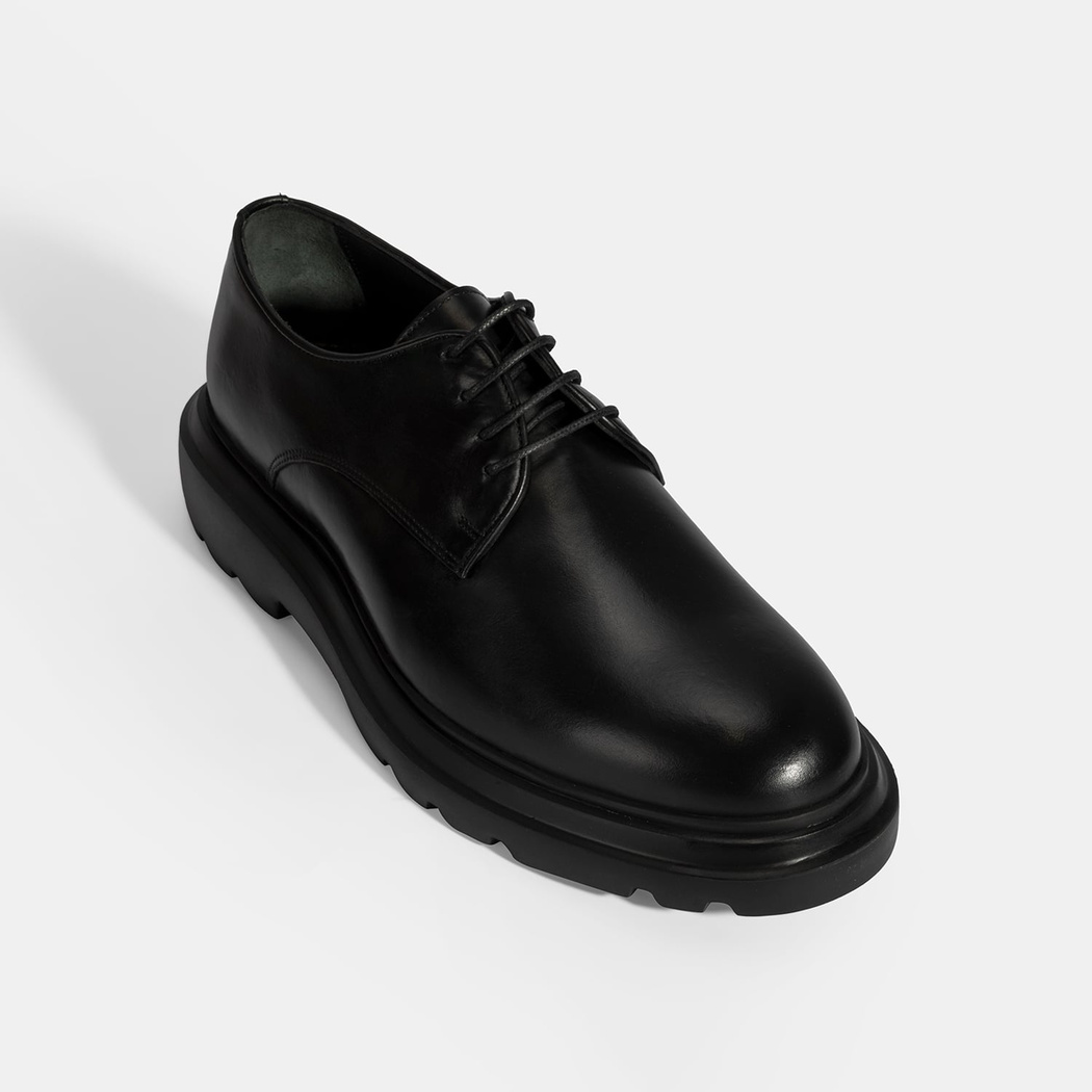 Erkek Siyah Bağcıklı Deri Klasik Ayakkabı