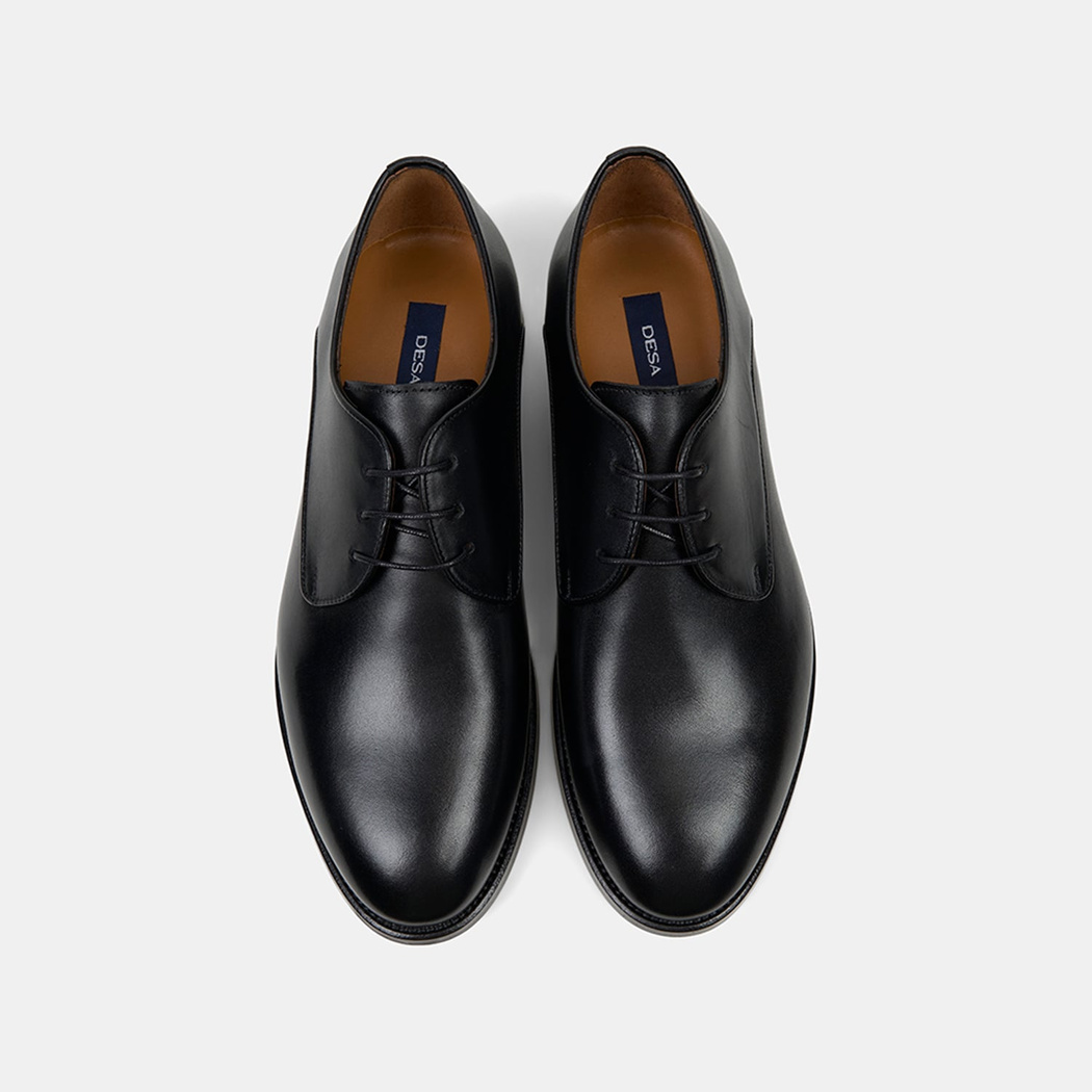 Erkek Siyah Bağcıklı Klasik Deri Ayakkabı