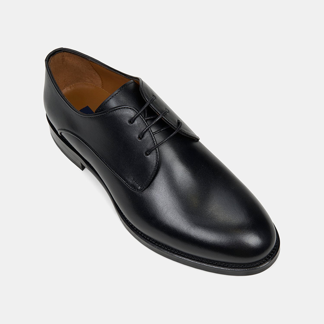 Erkek Siyah Bağcıklı Klasik Deri Ayakkabı