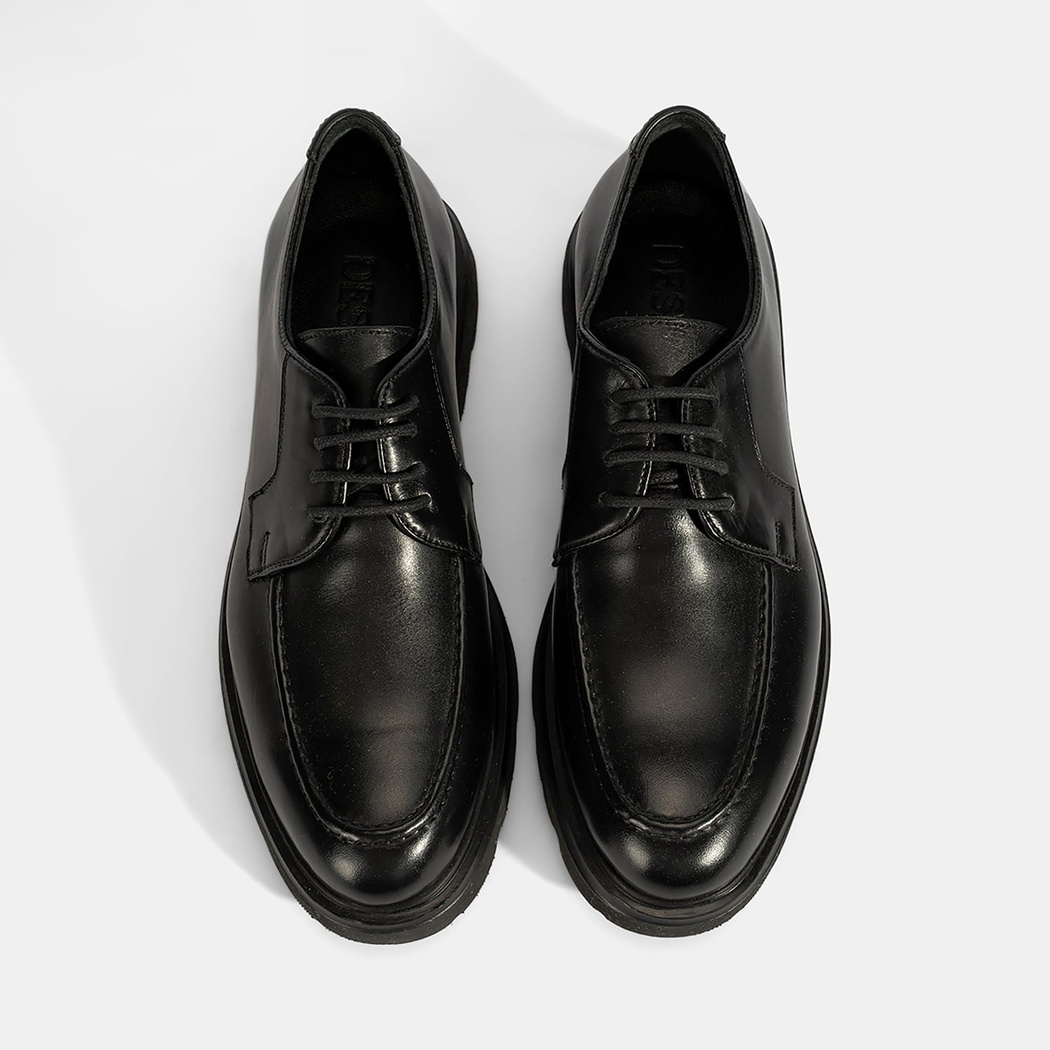 Erkek Siyah Deri Günlük Ayakkabı