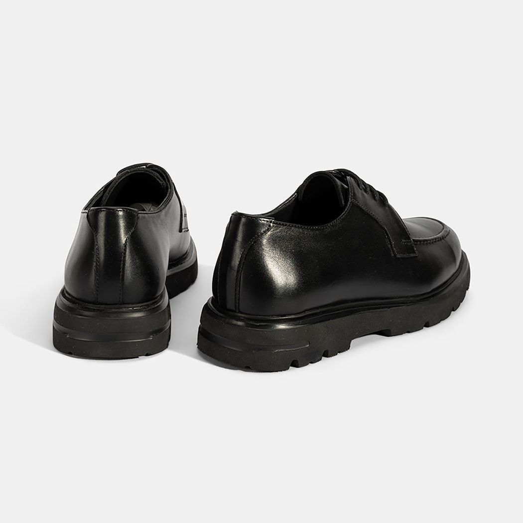 Erkek Siyah Deri Günlük Ayakkabı