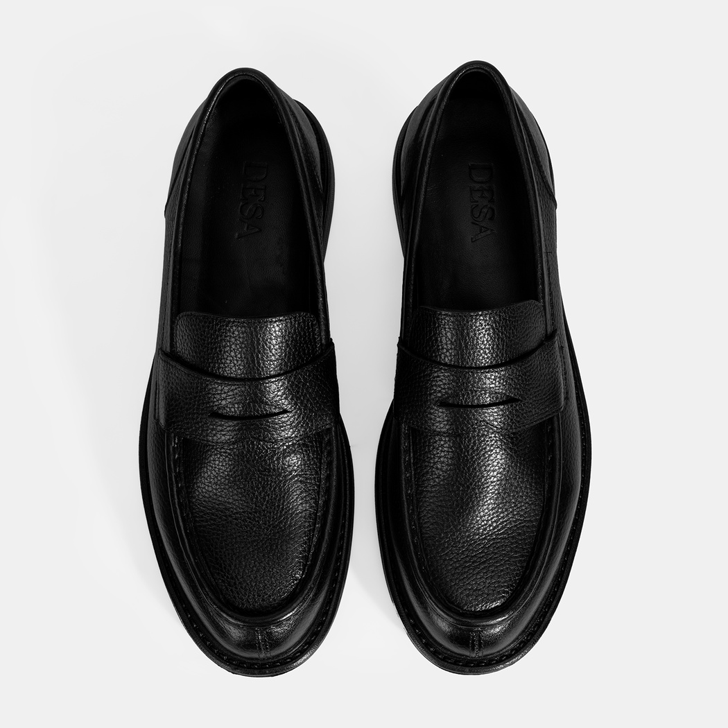 Erkek Siyah Deri Loafer