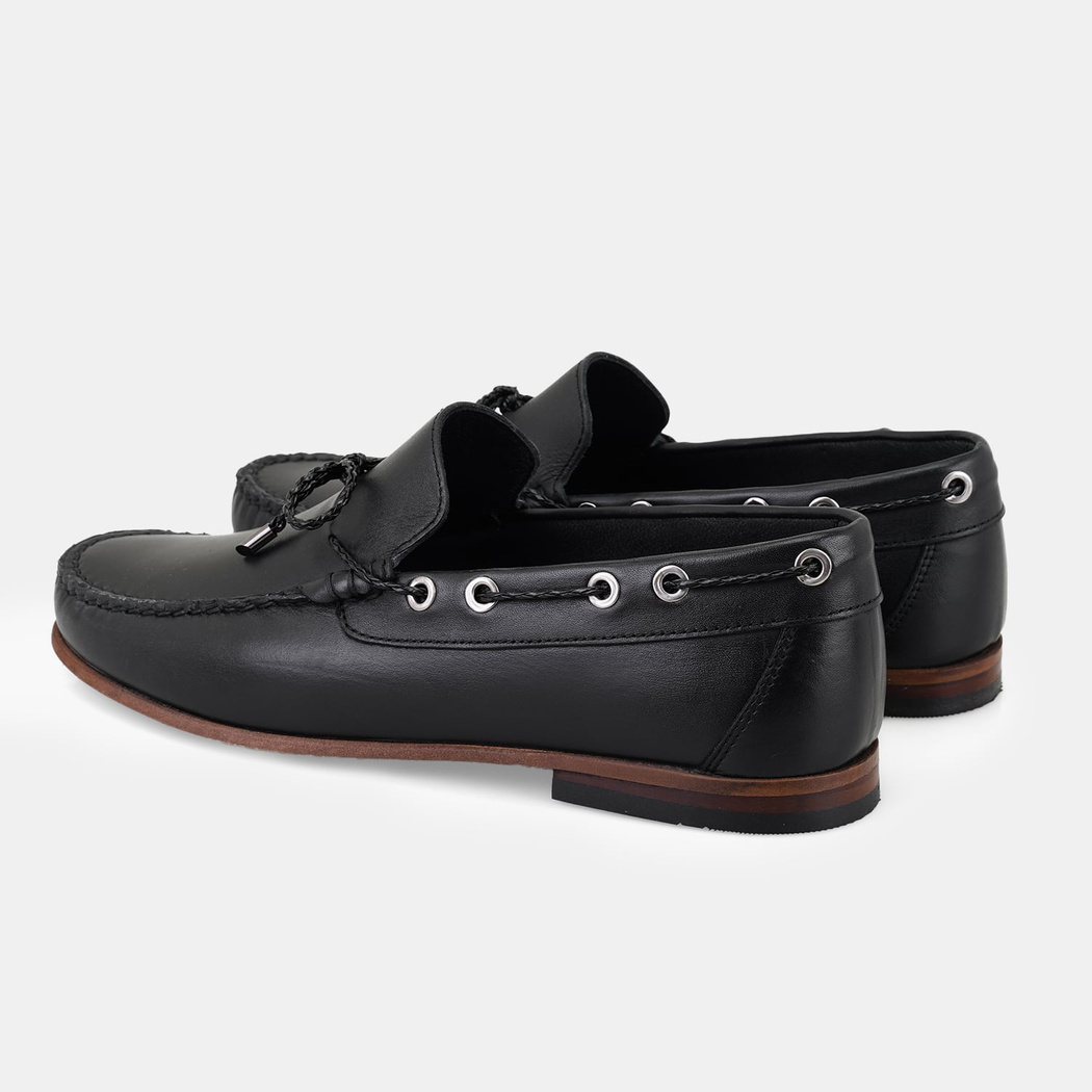 Erkek Siyah Deri Loafer
