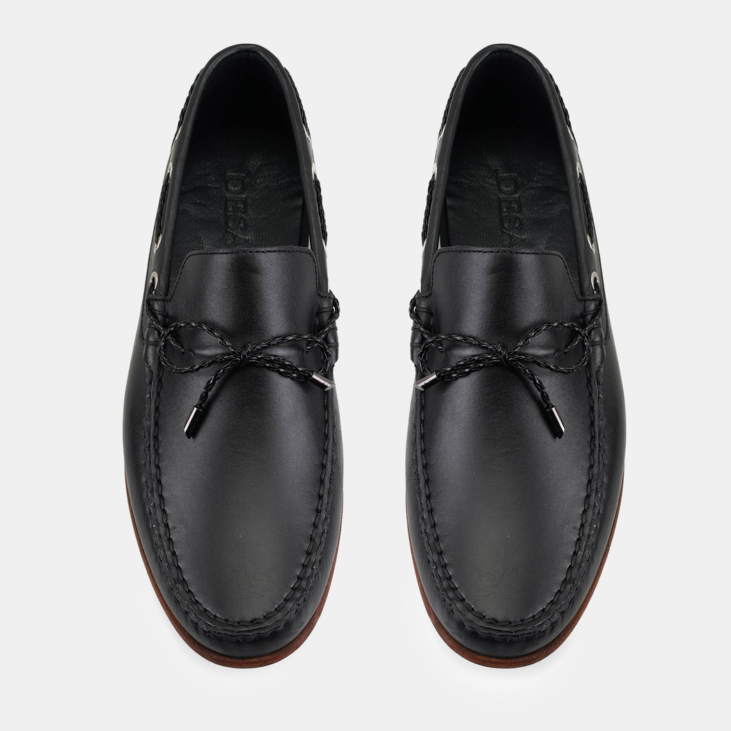 Erkek Siyah Deri Loafer