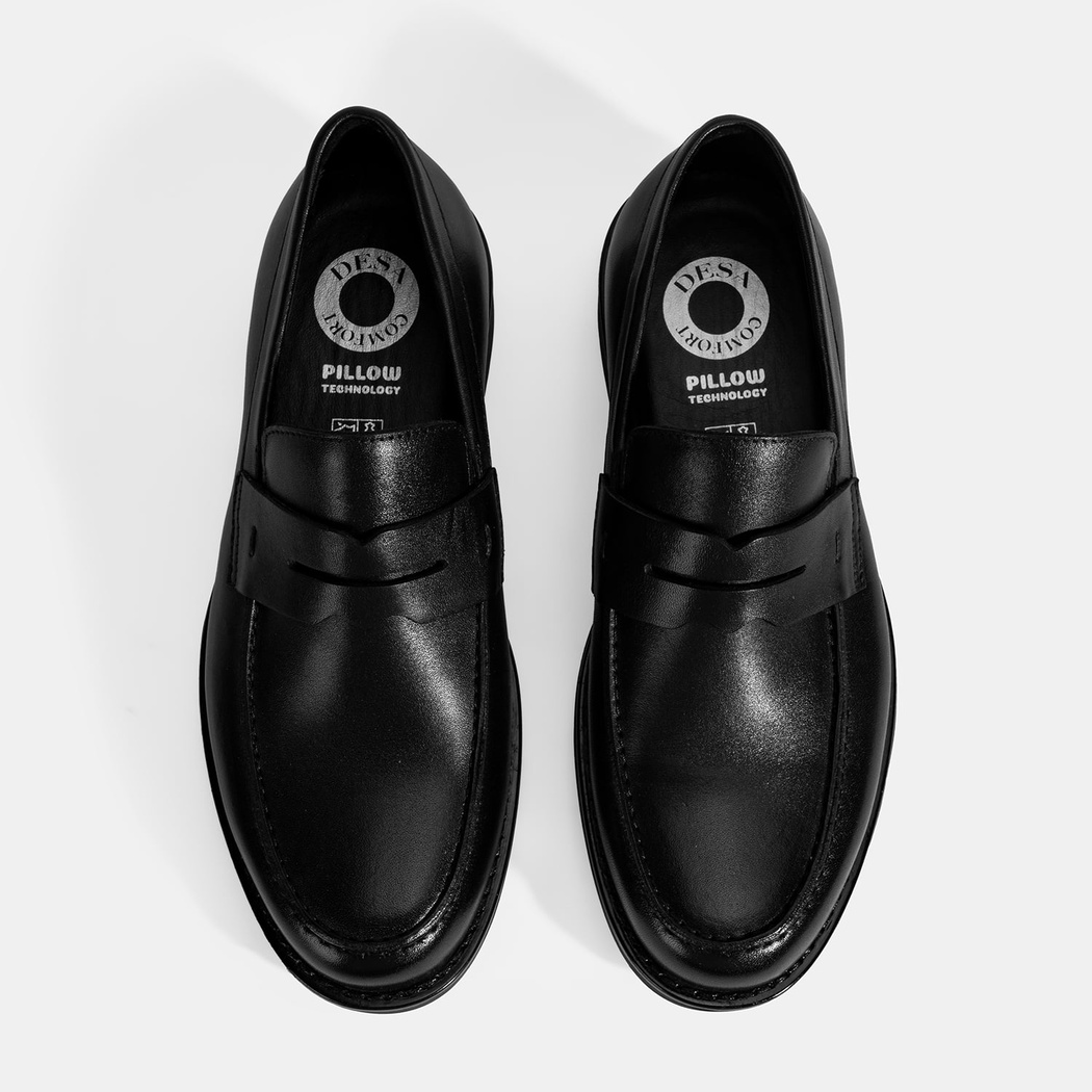 Erkek Siyah Deri Loafer