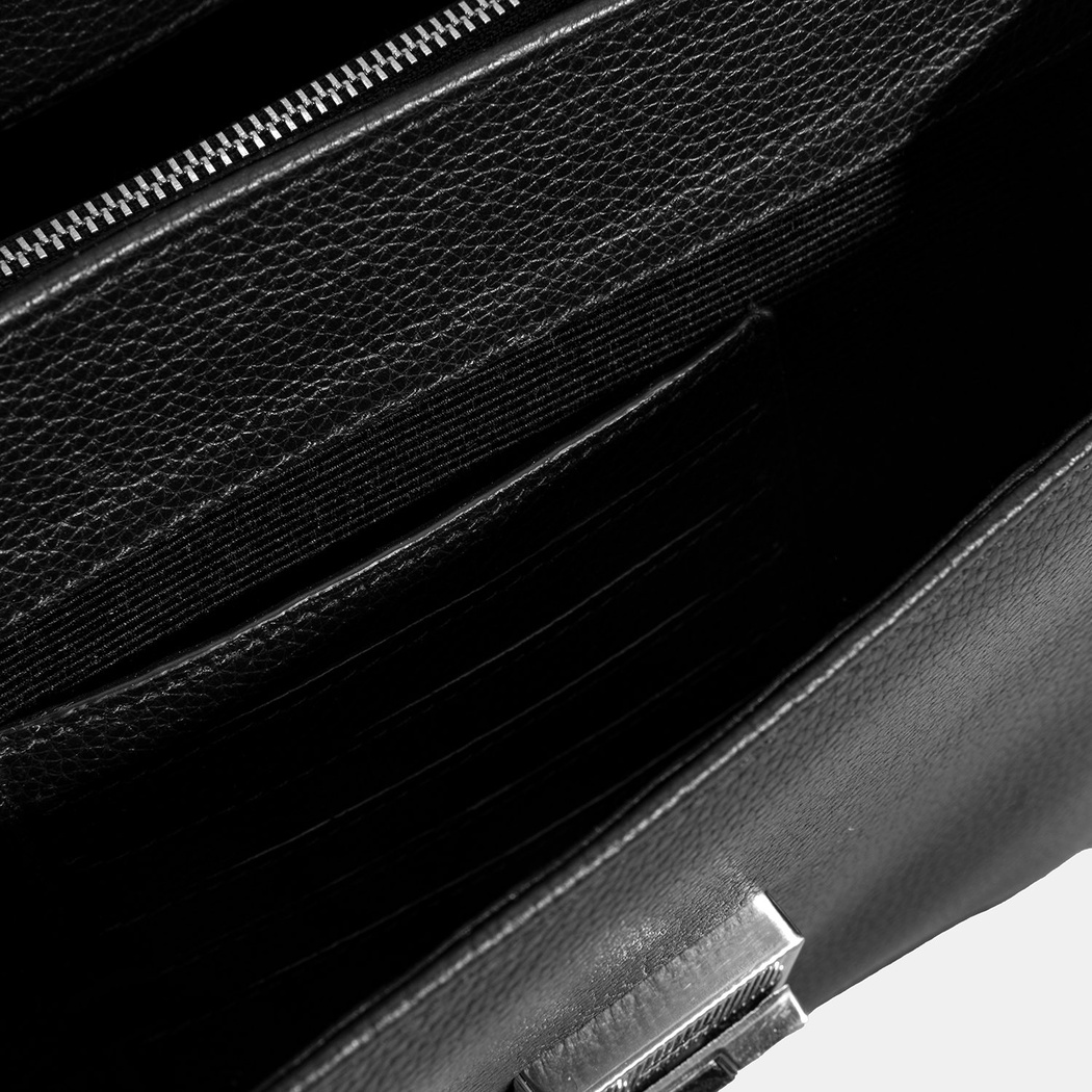 Erkek Siyah Deri Postacı Çantası