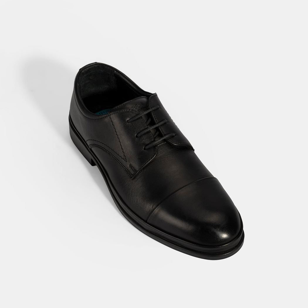 Erkek Siyah DesaComfort Bağcıklı Deri Ayakkabı