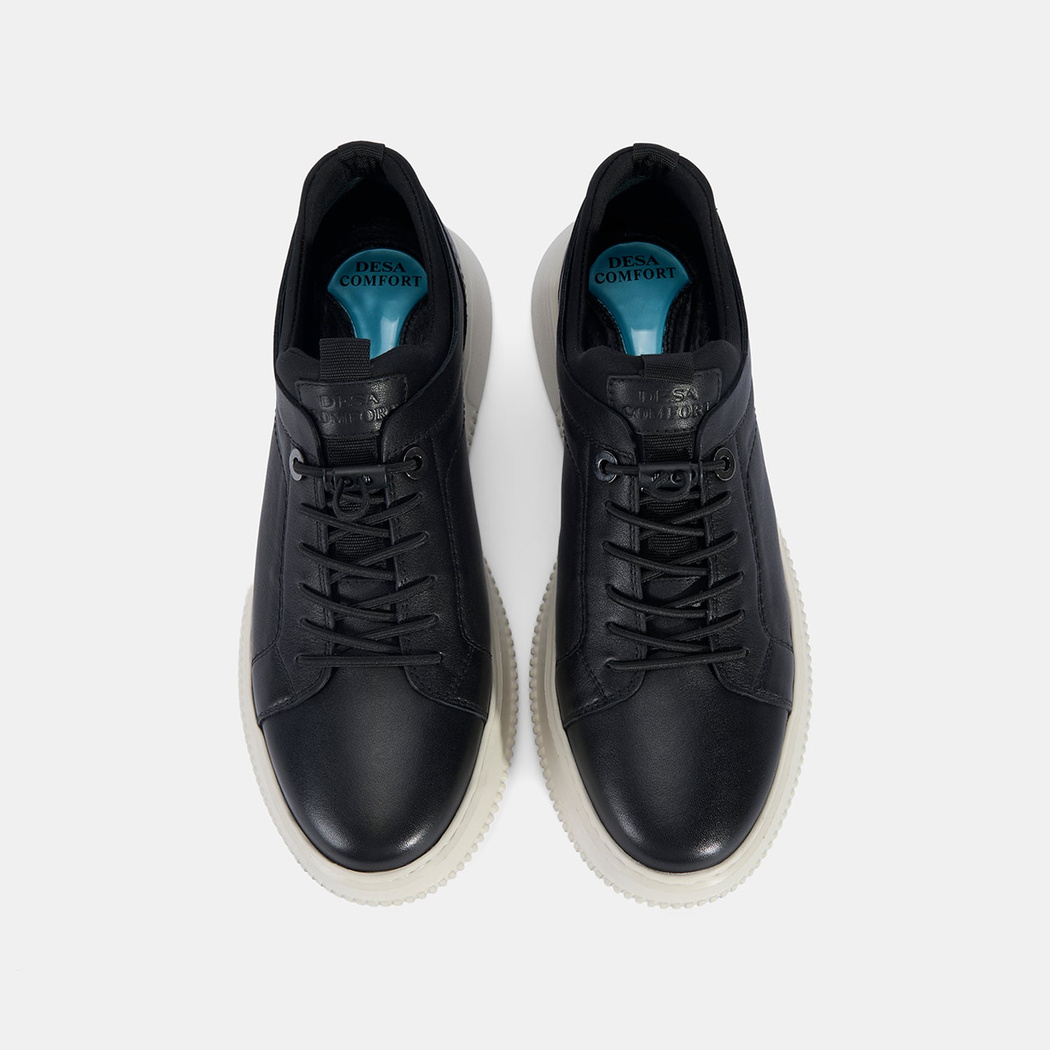 Erkek Siyah DesaComfort Deri Sneaker