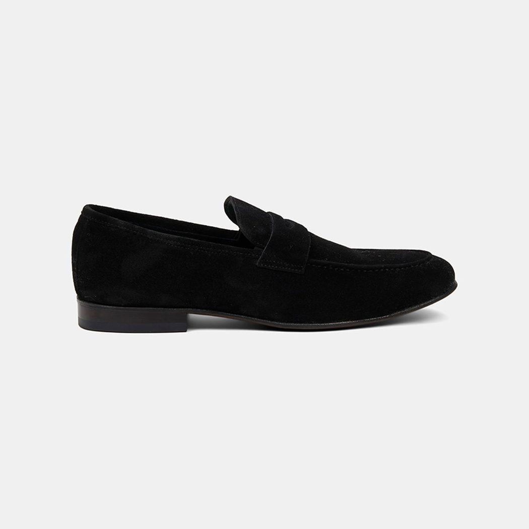 Erkek Siyah Klasik Süet Loafer