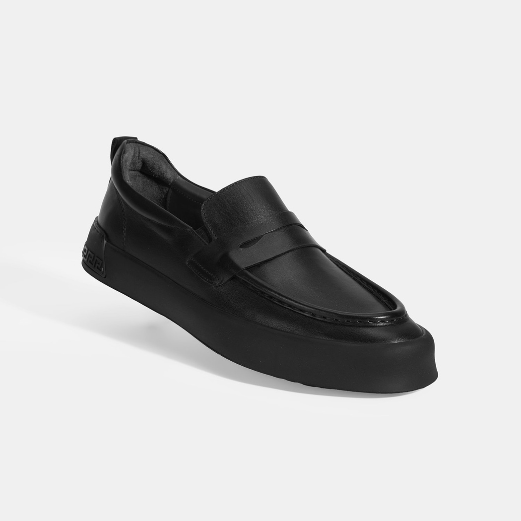 Erkek Siyah Slip-On Deri Loafer