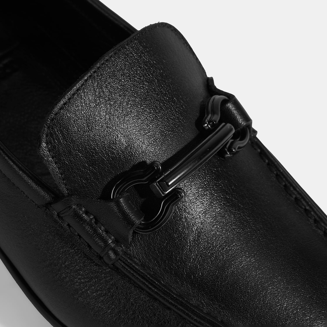 Erkek Siyah Slip-On Deri Loafer