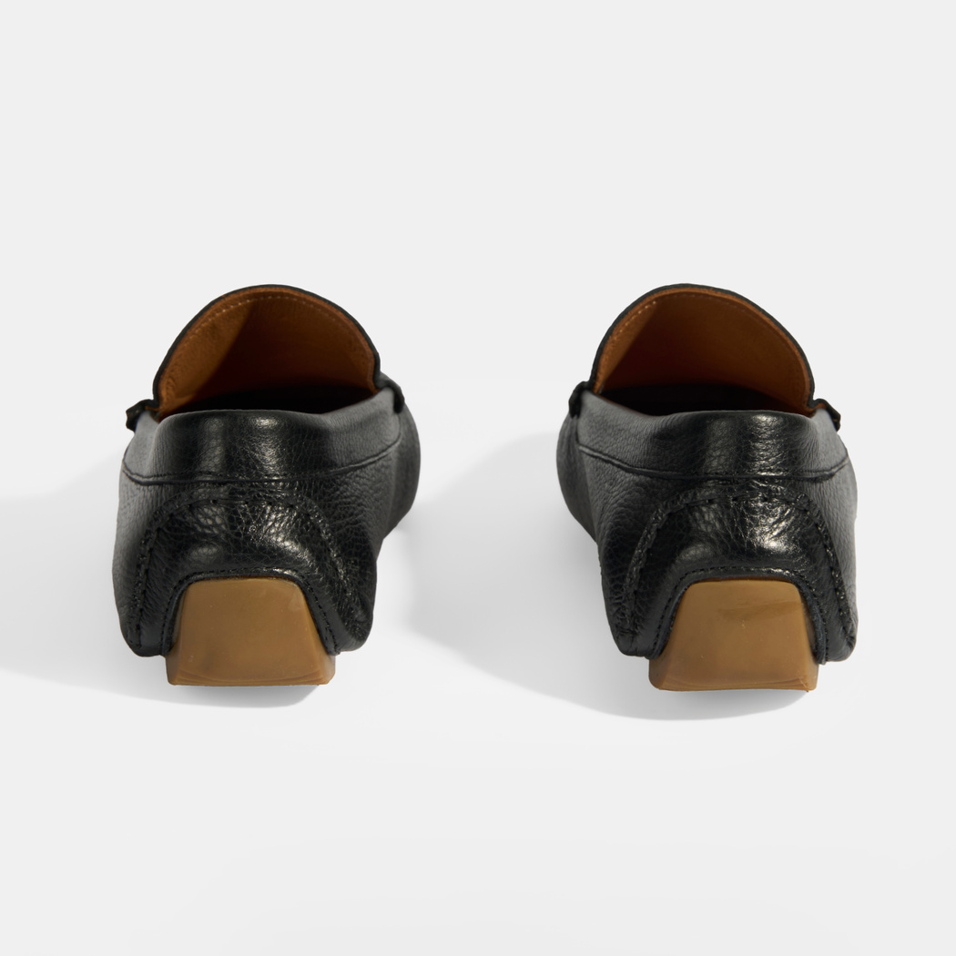 Erkek Siyah Slip-On Deri Loafer