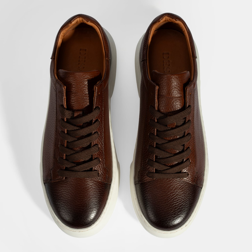 Erkek Taba Bağcıklı Deri Günlük Ayakkabı