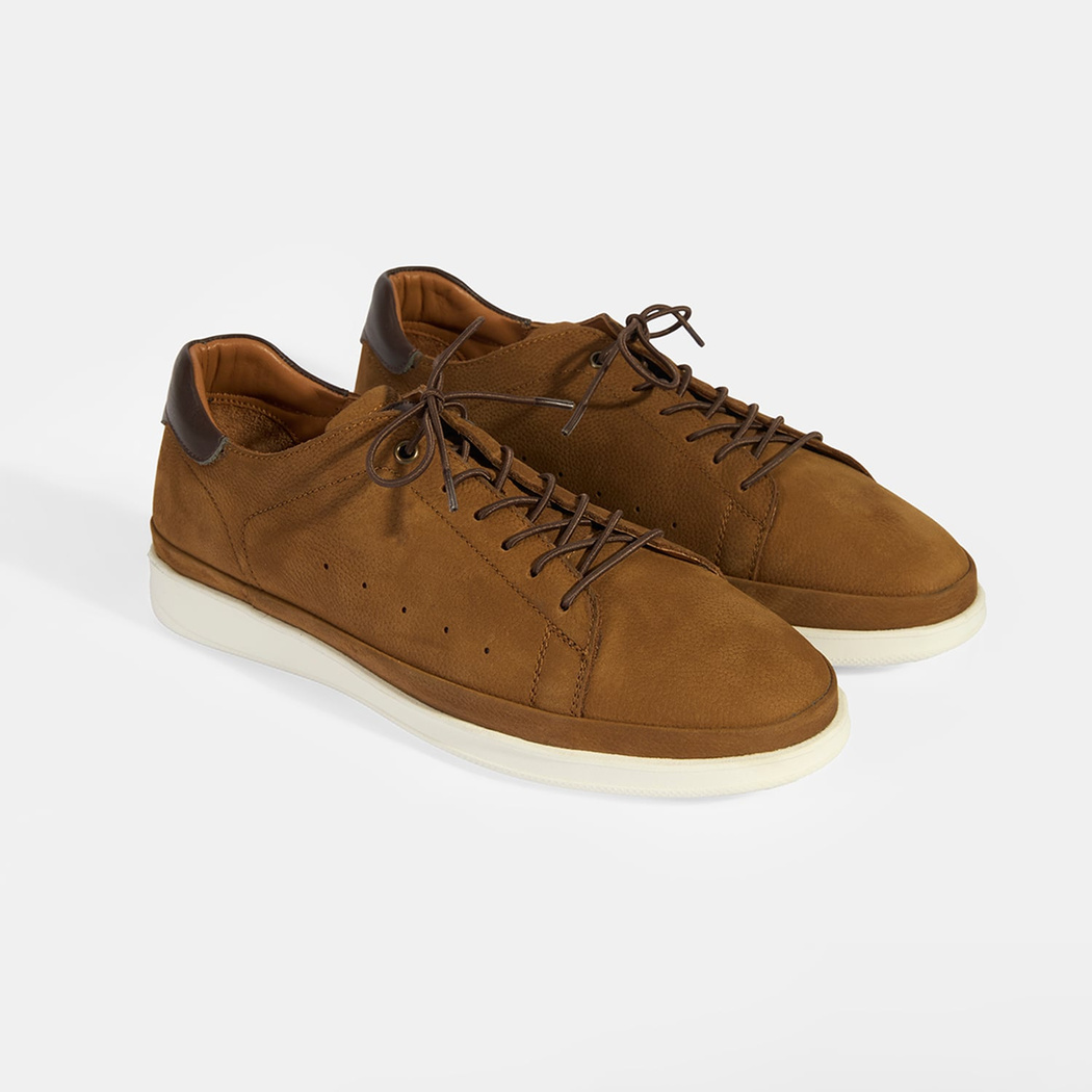 Erkek Taba Deri Bağcıklı Günlük Ayakkabı