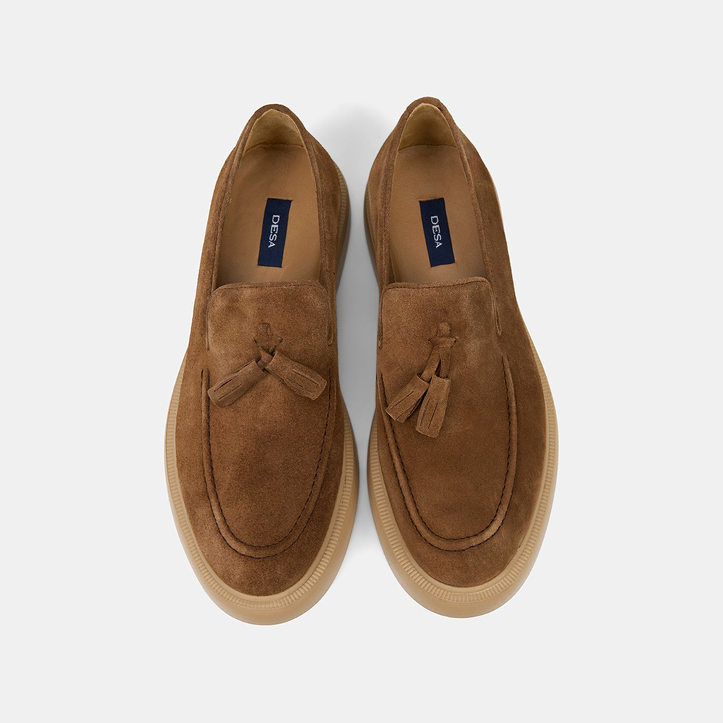 Erkek Taba Püskül Detaylı Klasik Süet Loafer