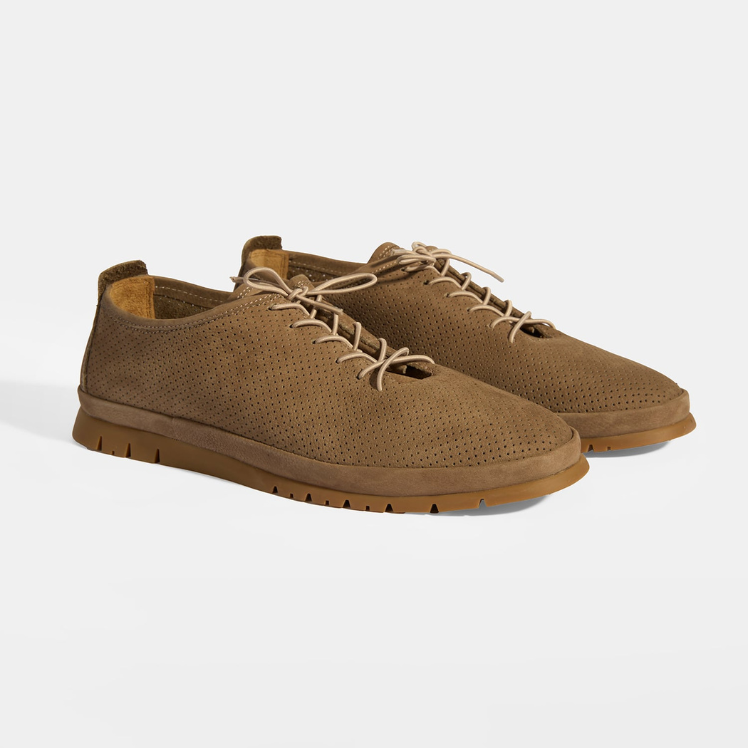 Erkek Vizon Bağcıklı Deri Ayakkabı